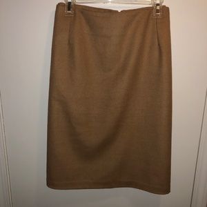 Lord & Taylor Plus Size Camel Wool Pencil Skirt